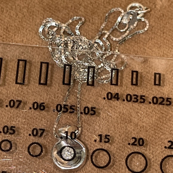 Solid Stamped 14K White Gold Natural Round Diamond Solitaire Pendant Necklace - Picture 14 of 14